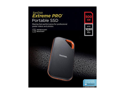 SanDisk 500GB Extreme PRO Portable External SSD - Up to 1050 MB/s - USB-C, USB 3.1 - SDSSDE80-500G-A25
