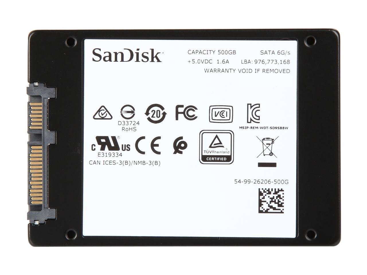 SanDisk Ultra 3D 2.5" 500GB SATA III 3D NAND Internal Solid State Drive (SSD) SDSSDH3-500G-G25