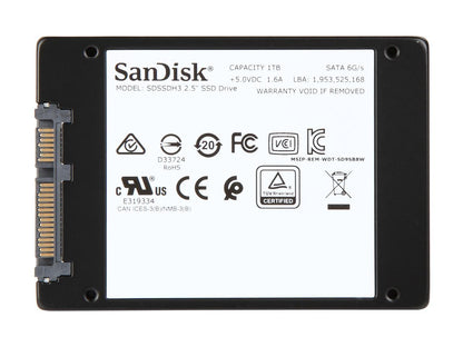 SanDisk Ultra 3D 2.5" 1TB SATA III 3D NAND Internal Solid State Drive (SSD) SDSSDH3-1T00-G25