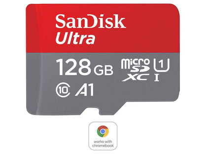 SanDisk 128GB Ultra microSDXC A1 UHS-I/U1 Class 10 Memory Card with Adapter, Speed Up to 100MB/s (SDSQUAR-128G-GN6MA)