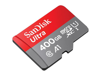 SanDisk 400GB Ultra microSDXC A1 UHS-I/U1 Class 10 Memory Card with Adapter, Speed Up to 100MB/s (SDSQUAR-400G-GN6MA)