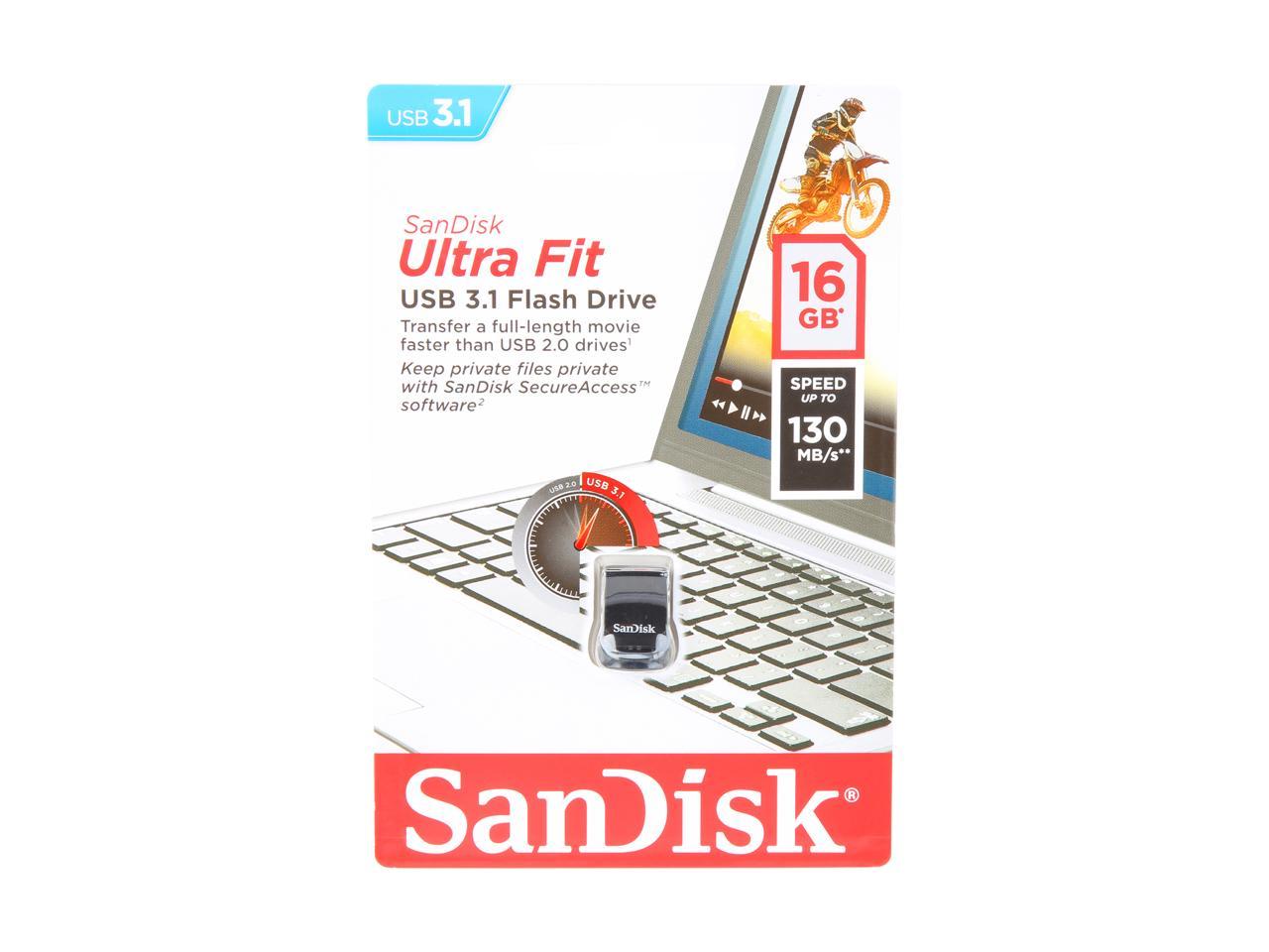 Sandisk 16GB Ultra Fit USB 3.1 Flash Drive, Speed Up to 130MB/s (SDCZ430-016G-G46)