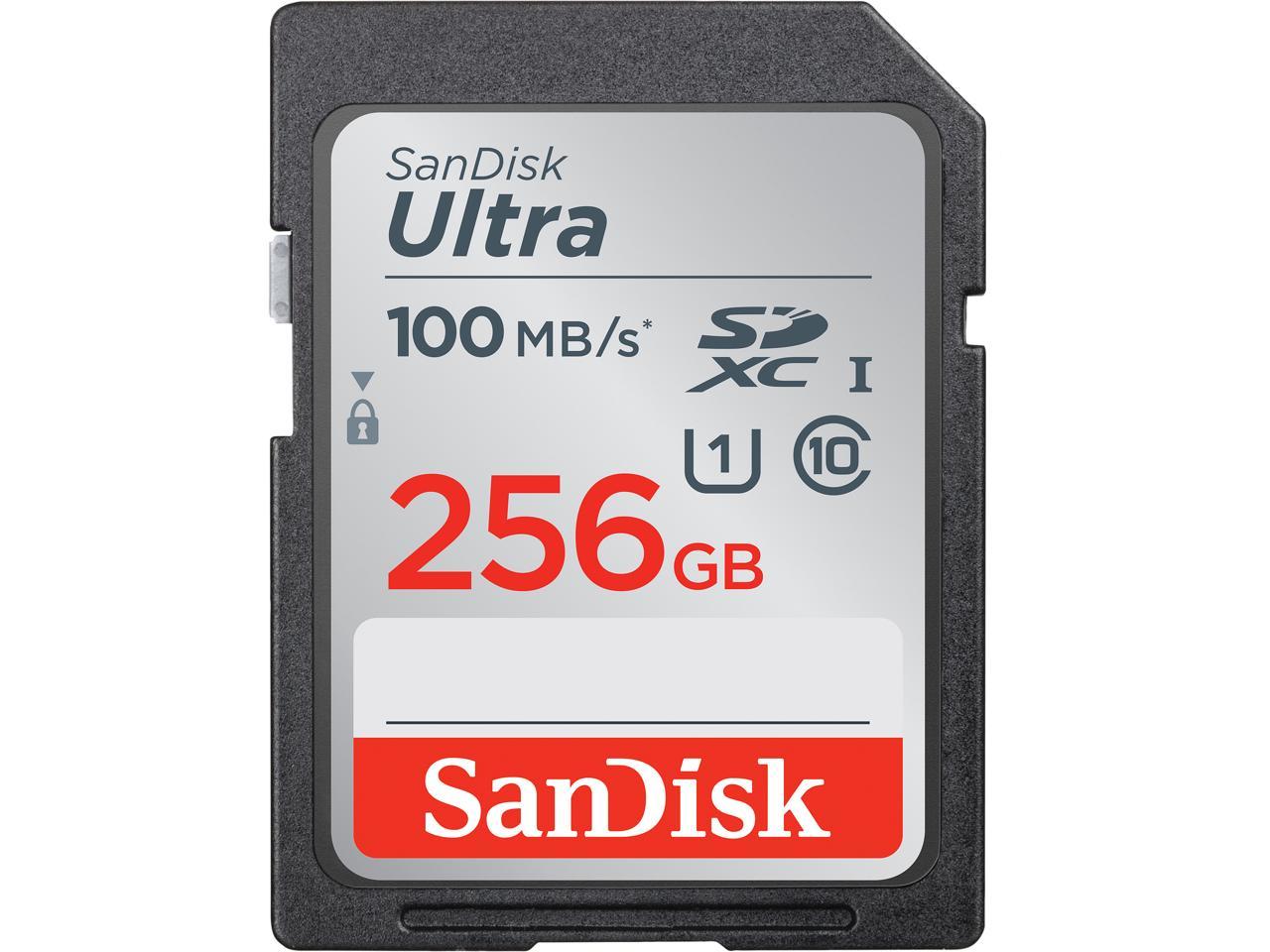SanDisk 256GB Ultra SDXC UHS-I/Class 10 Memory Card, Speed Up to 100MB/s (SDSDUNR-256G-GN6IN)