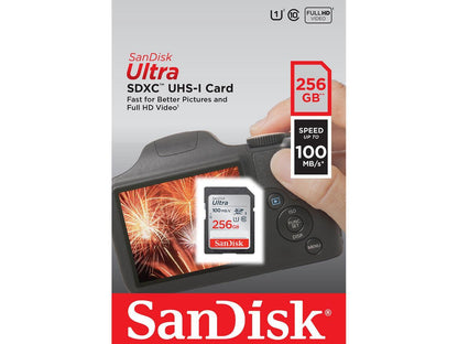 SanDisk 256GB Ultra SDXC UHS-I/Class 10 Memory Card, Speed Up to 100MB/s (SDSDUNR-256G-GN6IN)