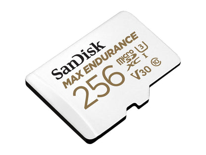 SanDisk 256GB MAX ENDURANCE microSDXC, U3, V30, Memory Card with Adapter for Home Security Cameras and Dash Cams, Speed up to 100MB/s (SDSQQVR-256G-GN6IA)