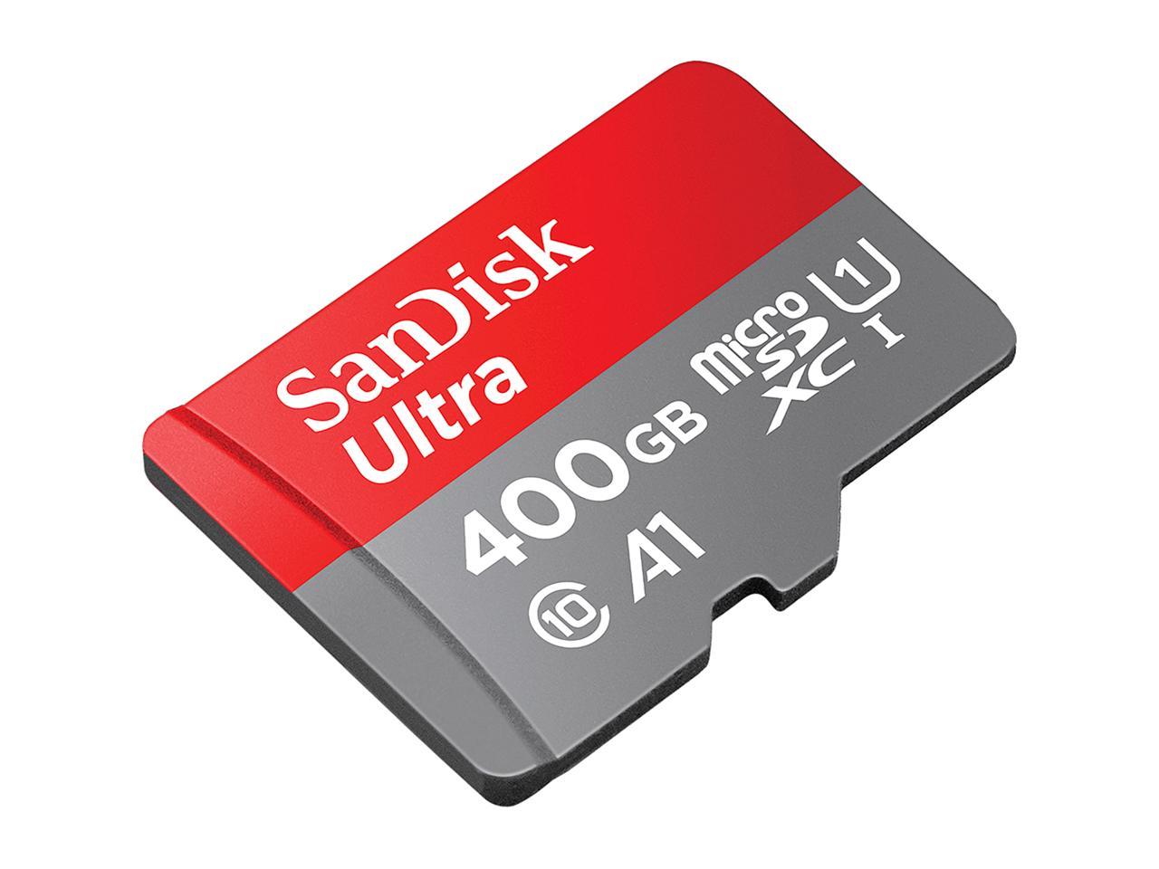 SanDisk 400GB Ultra microSDXC A1 UHS-I/U1 Class 10 Memory Card with Adapter, Speed Up to 120MB/s (SDSQUA4-400G-GN6MA)