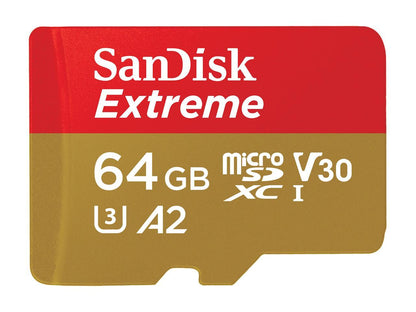 SanDisk 64GB Extreme microSDXC UHS-I/U3 A2 Memory Card with Adapter, Speed Up to 160MB/s (SDSQXA2-064G-GN6MA)