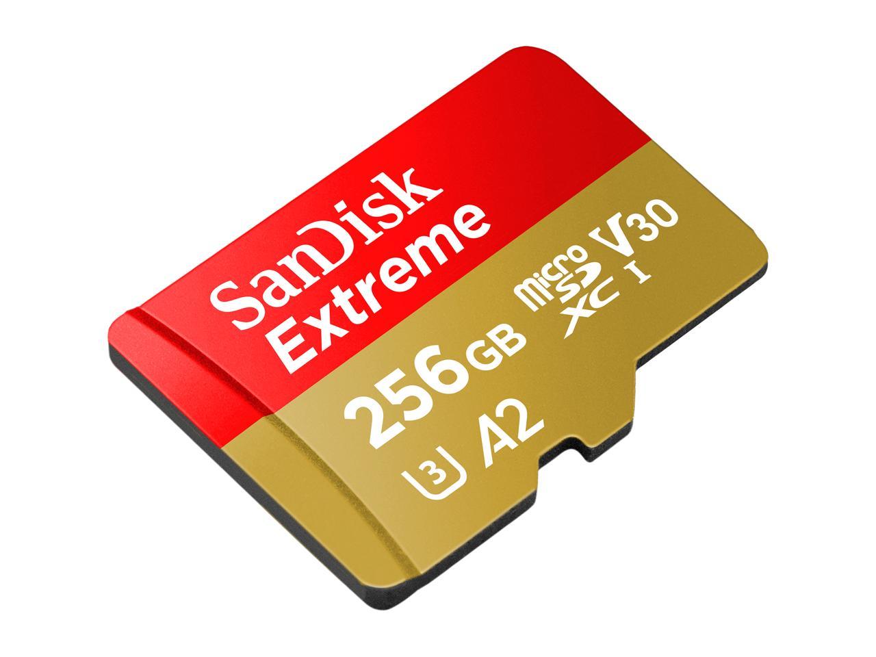 SanDisk 256GB Extreme microSDXC UHS-I/U3 A2 Memory Card with Adapter, Speed Up to 160MB/s (SDSQXA1-256G-GN6MA)