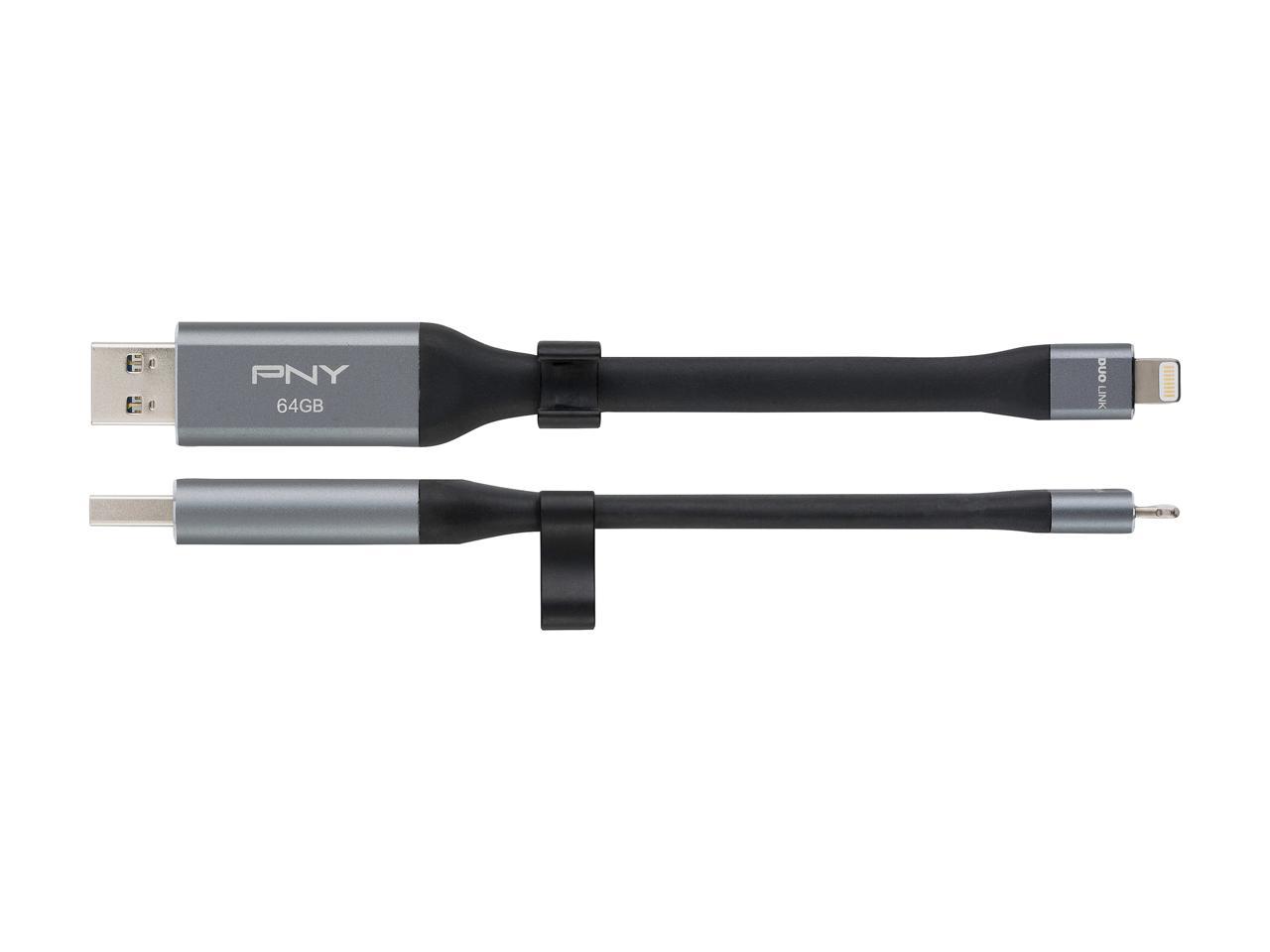 PNY 64GB DUO LINK USB 3.0 OTG Flash Drive for IPhone and I Pad (P-FDI64GLA02GC-RB)