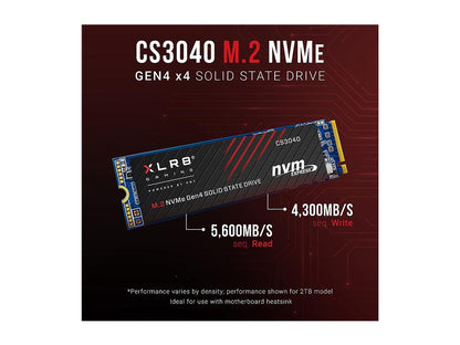 PNY XLR8 CS3040 500GB M.2Â NVMeÂ Gen4 x4 InternalÂ Solid StateÂ Drive (SSD) - M280CS3040-500-RB