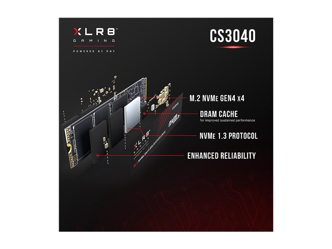 PNY XLR8 CS3040 500GB M.2Â NVMeÂ Gen4 x4 InternalÂ Solid StateÂ Drive (SSD) - M280CS3040-500-RB