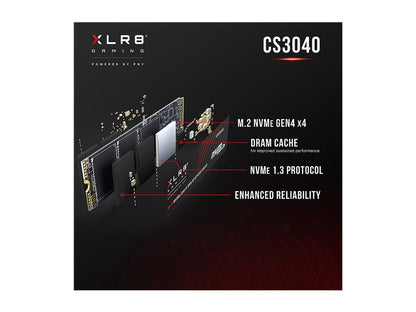 PNY XLR8 CS3040 500GB M.2Â NVMeÂ Gen4 x4 InternalÂ Solid StateÂ Drive (SSD) - M280CS3040-500-RB