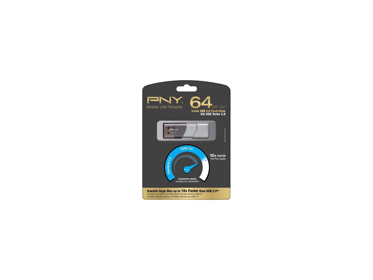 PNY 64GB Turbo USB 3.0 Flash Drive (P-FD64GTBOP-GE)