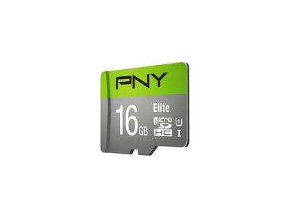 PNY 16GB Elite microSDHC UHS-I/U1 Class 10 Memory Card with Adapter, Speed Up to 85MB/s (P-SDU16U185EL-GE)