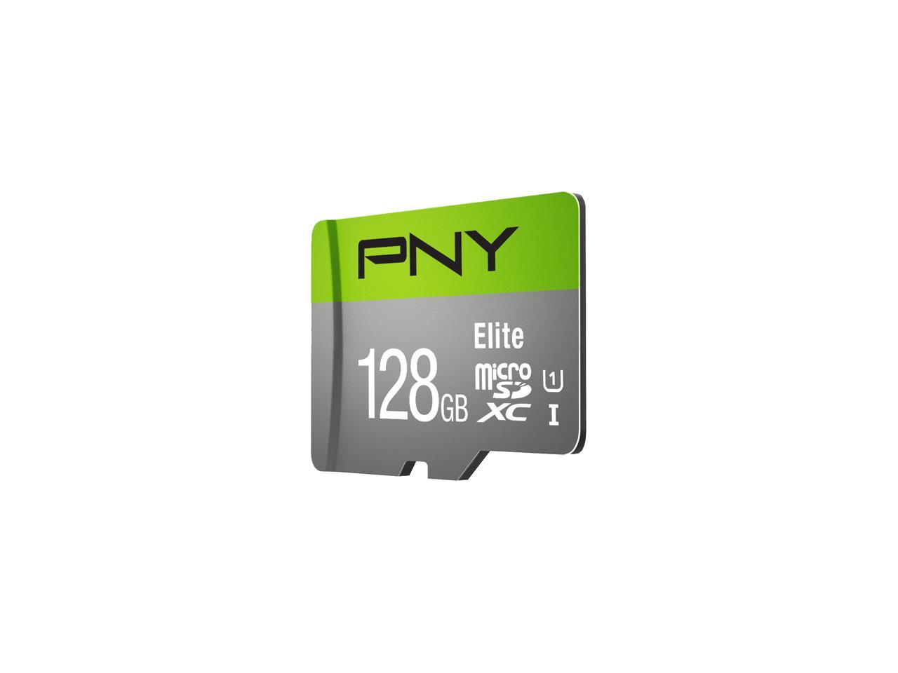 PNY 128GB Elite microSDXC UHS-I/U1 Class 10 Memory Card with Adapter, Speed Up to 85MB/s (P-SDU128U185EL-GE)