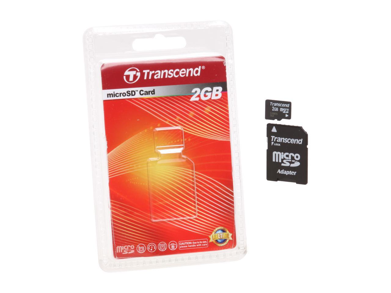 Transcend 2GB MicroSD Flash Card Model TS2GUSD