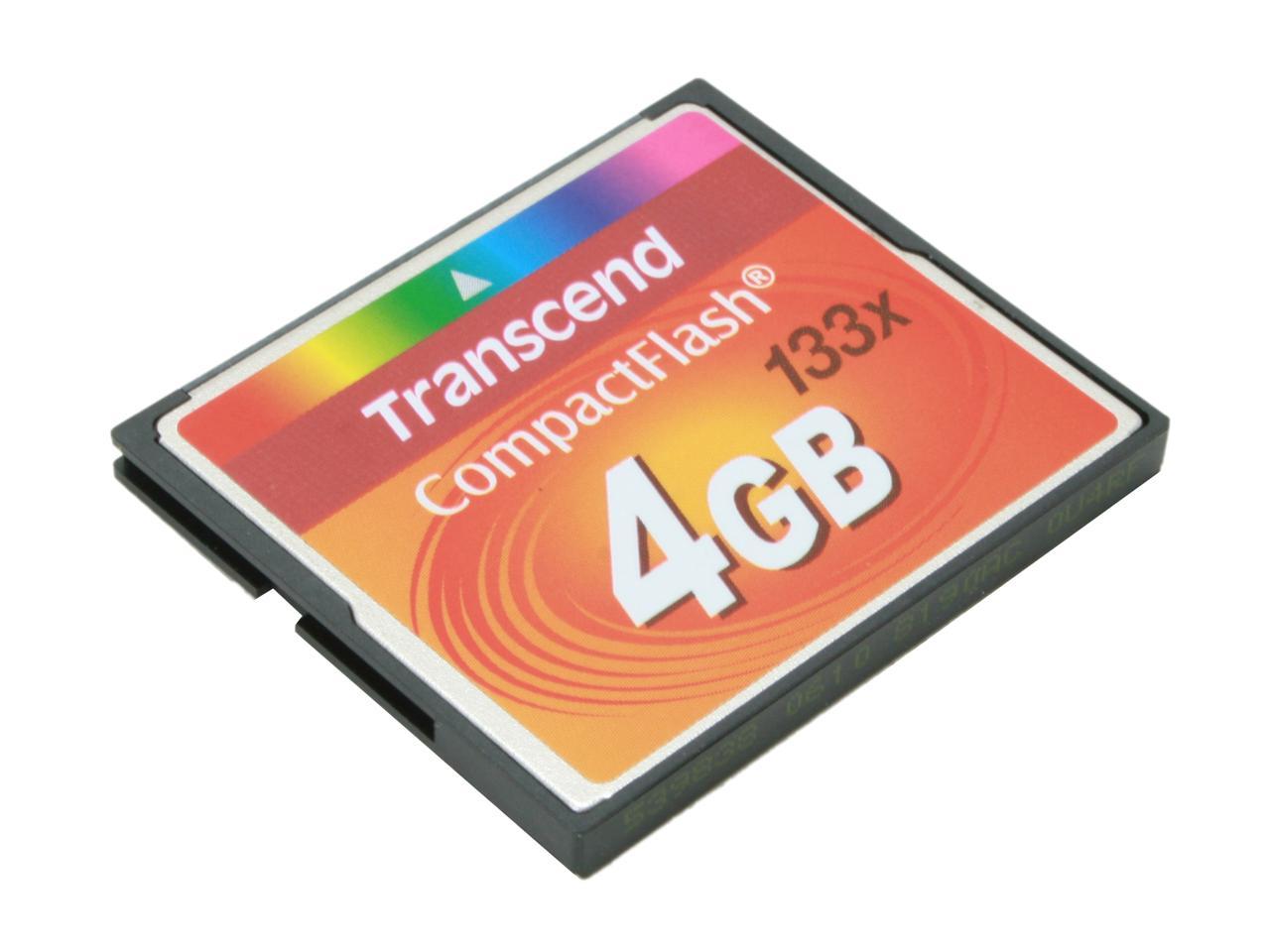 Transcend 4GB Compact Flash (CF) Flash Card Model TS4GCF133