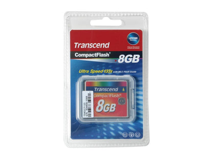 Transcend 8GB Compact Flash (CF) Flash Card Model TS8GCF133