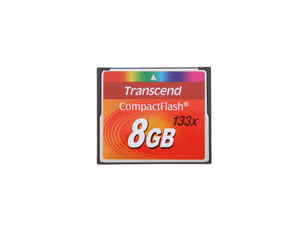 Transcend 8GB Compact Flash (CF) Flash Card Model TS8GCF133