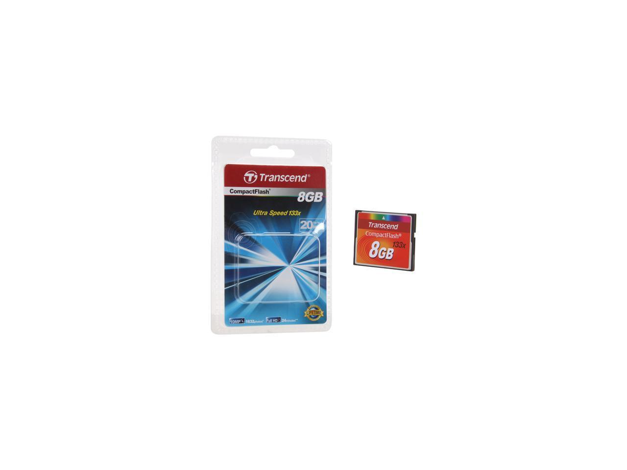 Transcend 8GB Compact Flash (CF) Flash Card Model TS8GCF133