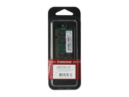 Transcend 2GB 200-Pin DDR2 SO-DIMM DDR2 667 (PC2 5300) Laptop Memory Model JM667QSU-2G