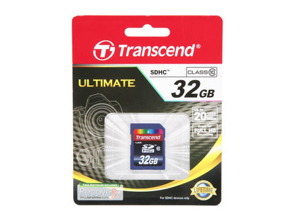 Transcend 32GB Secure Digital High-Capacity (SDHC) Flash Card Model TS32GSDHC10