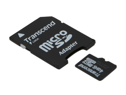 Transcend 4GB microSDHC Flash Card with Adapter Model TS4GUSDHC4