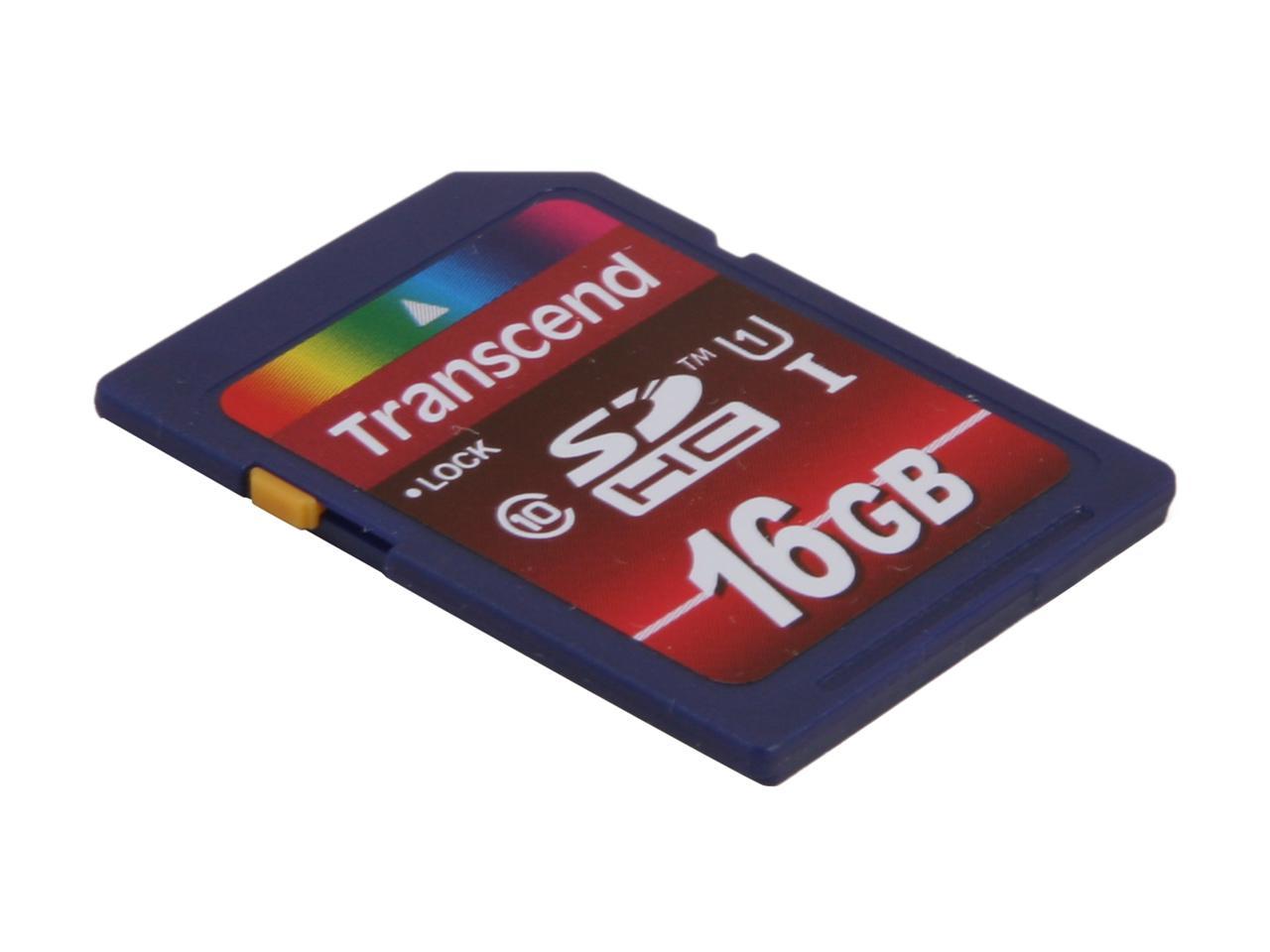 Transcend 16GB Secure Digital High-Capacity (SDHC) UHS-I Flash Memory Card Model TS16GSDHC10U1