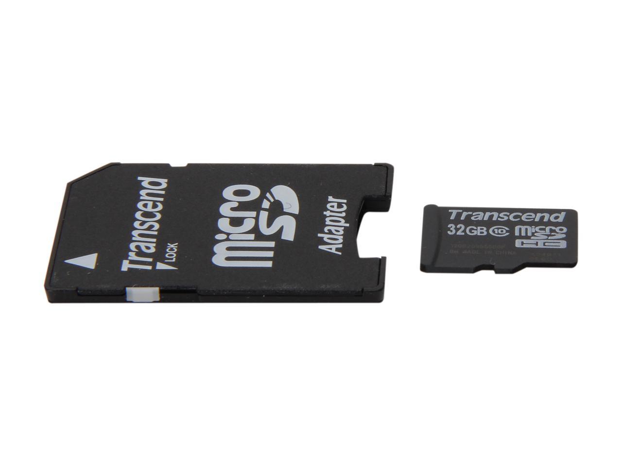Transcend 32GB microSDHC Flash Card with Adapter Model TS32GUSDHC10