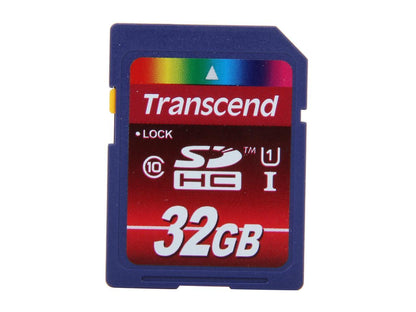 Transcend 32GB Secure Digital High-Capacity (SDHC) Flash Card Model TS32GSDHC10U1