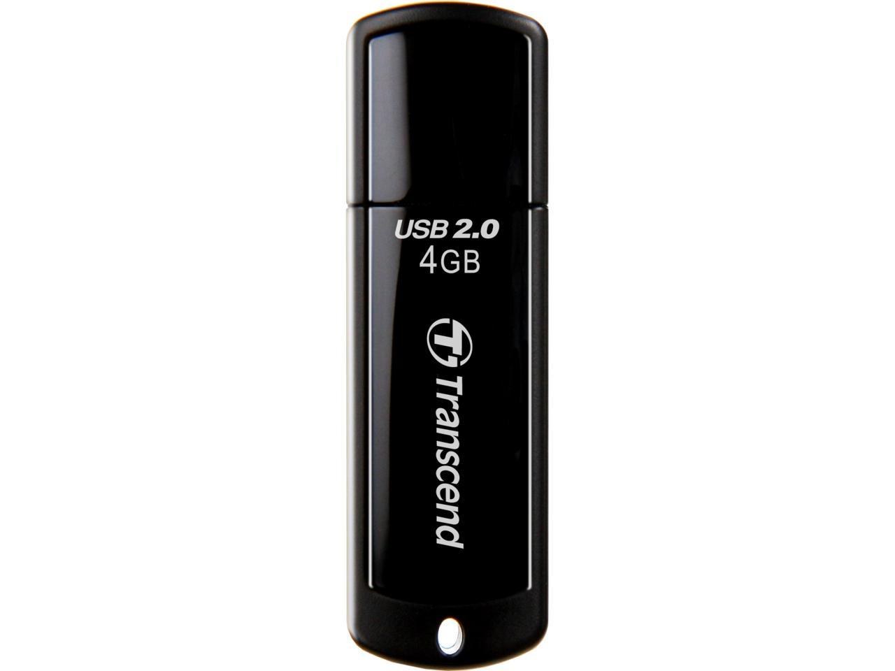 Transcend JetFlash 350 4 GB USB 2.0 Flash Drive - Black - 1 Pack