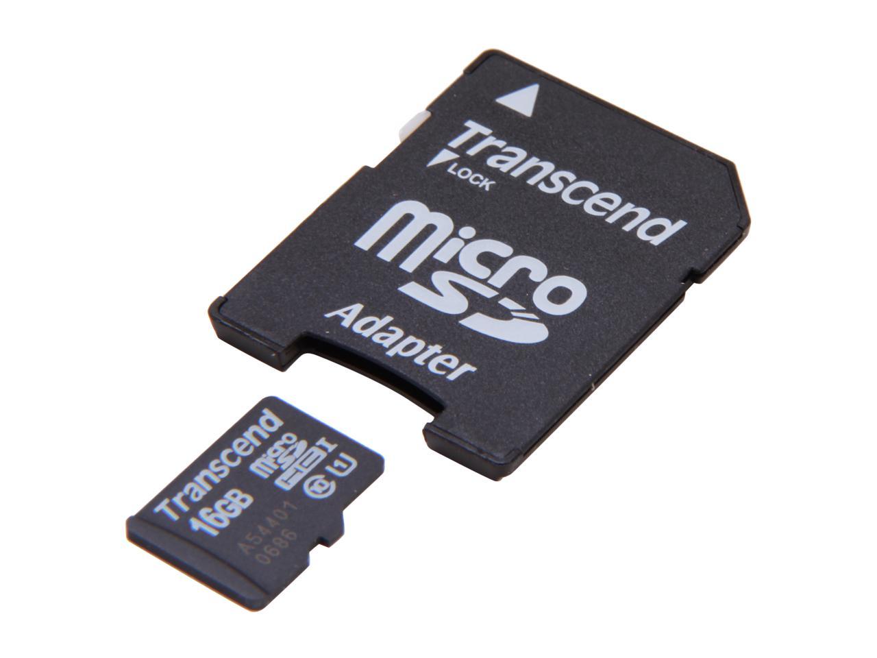 Transcend UHS-I 16GB microSDHC Flash Card with Adapter Model TS16GUSDU1