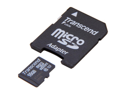 Transcend UHS-I 16GB microSDHC Flash Card with Adapter Model TS16GUSDU1
