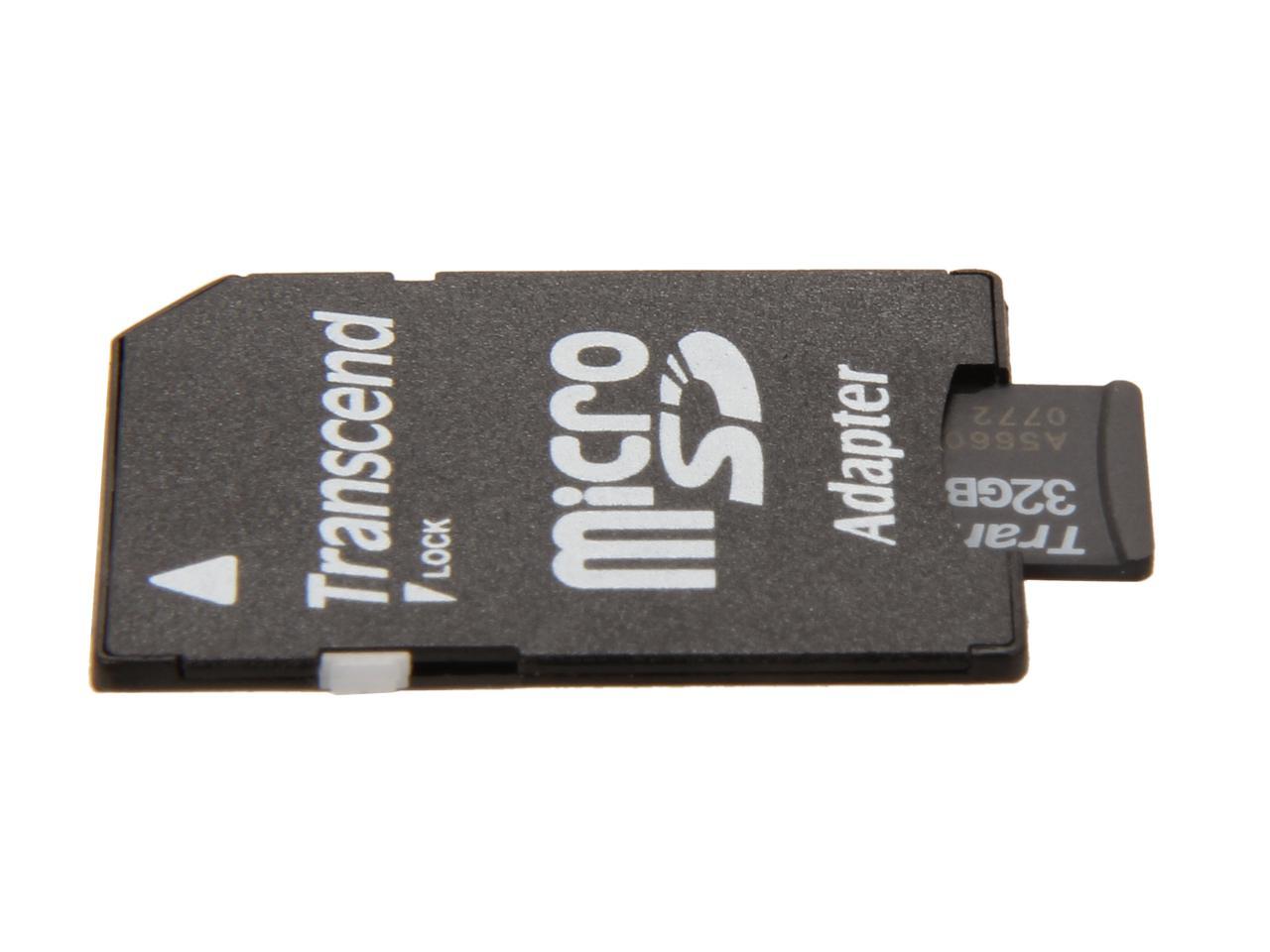 Transcend 32GB microSDHC Flash Card with Adapter Model TS32GUSDU1