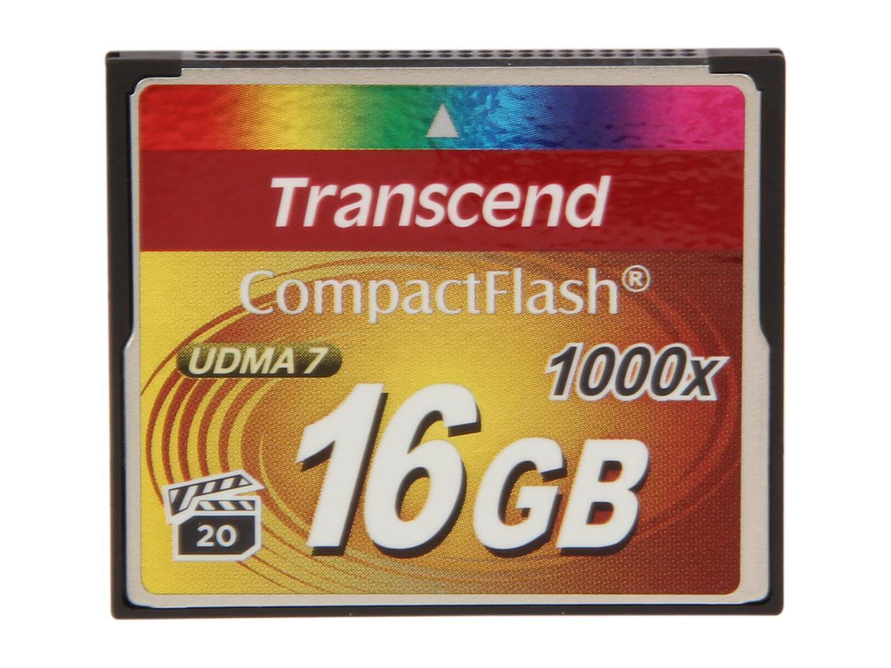 Transcend Ultimate 16GB Compact Flash (CF) Flash Card Model TS16GCF1000