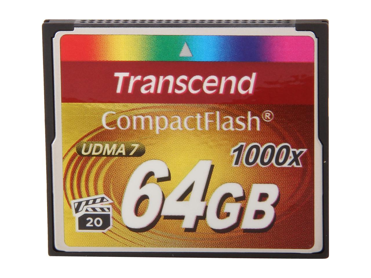 Transcend Ultimate 64GB Compact Flash (CF) Flash Card Model TS64GCF1000