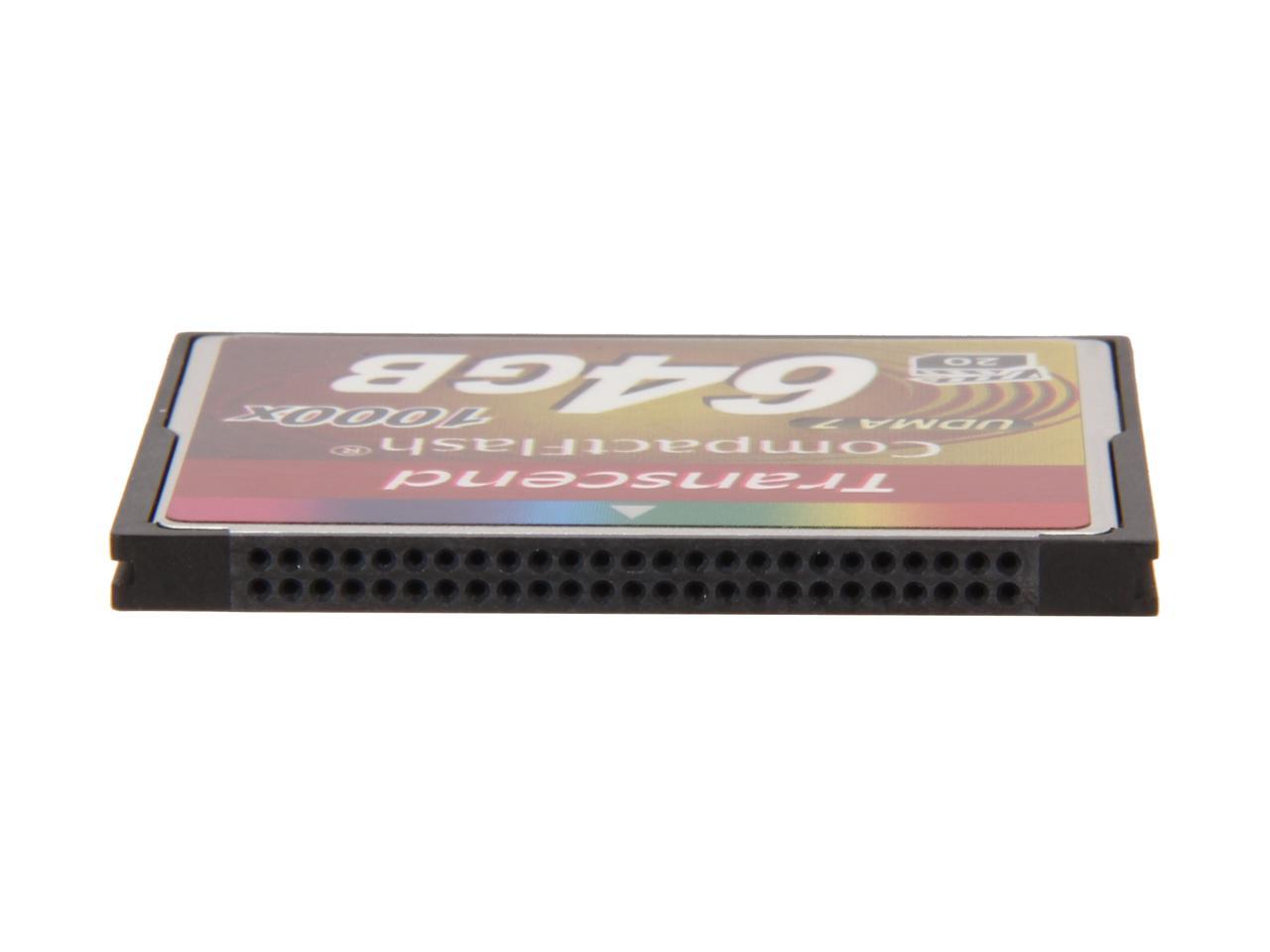 Transcend Ultimate 64GB Compact Flash (CF) Flash Card Model TS64GCF1000