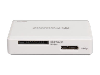 Transcend TS-RDF8K USB 3.0 Support SDHC/SDXC/UDMA6/UDMA7 CF and MSXC, with CF, SD, and Micro Slot Flash Card Reader - White