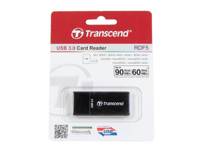 Transcend TS-RDF5K USB 3.0 Support SDHC (UHS-I), SDXC (UHS-I), microSD, microSDHC (UHS-I), and microSDXC (UHS-I) Flash Card Reader