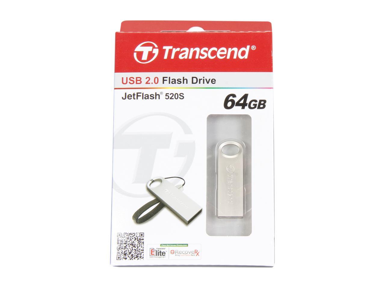 Transcend JetFlash 520 64GB USB 2.0 Flash Drive Model TS64GJF520S