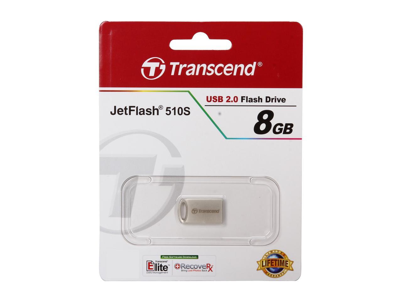 Transcend JetFlash 510 8GB USB 2.0 Flash Drive Model TS8GJF510S