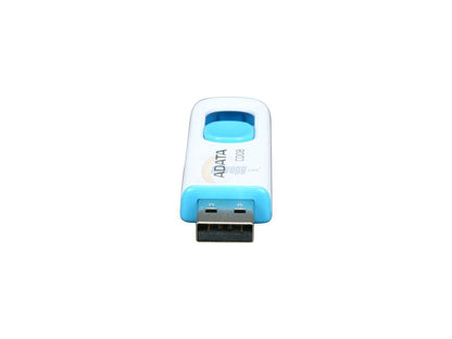 ADATA Classic Series 16GB Retractable USB 2.0 Flash Drive (White + Blue) Model AC008-16G-RWE