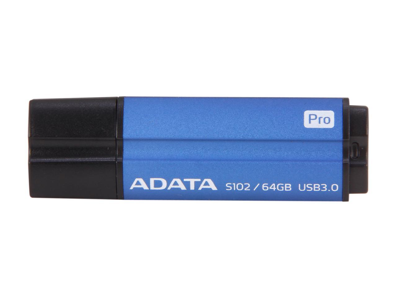 ADATA 64GB S102 Pro Advanced USB 3.0 Flash Drive, Speed Up to 100MB/s (AS102P-64G-RBL)