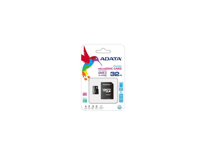 ADATA 32GB Premier microSDHC UHS-I / Class 10 Memory Card with SD Adapter, Speed Up to 50MB/s (AUSDH32GUICL10-RA1)