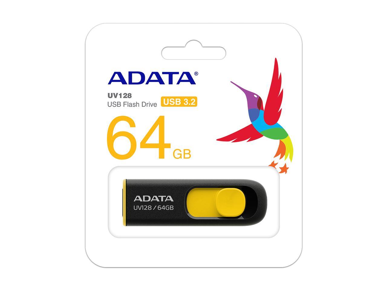 ADATA 64GB UV128 USB 3.2 Gen 1 Flash Drive (AUV128-64G-RBY)