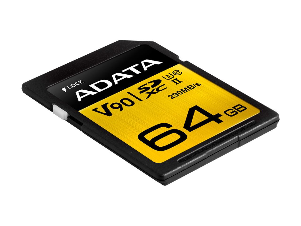 ADATA Premier ONE 64GB Secure Digital Extended Capacity (SDXC) Flash Card Model ASDX64GUII3CL10-C
