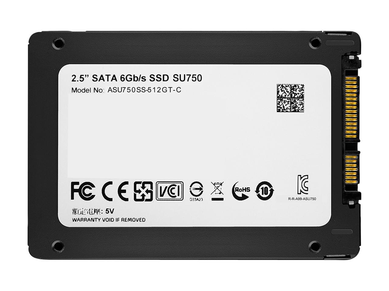 ADATA Ultimate SU750 2.5" 512GB SATA III 3D TLC Internal Solid State Drive (SSD) ASU750SS-512GT-C