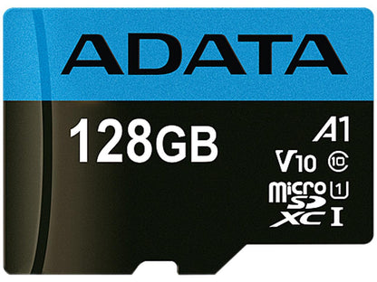 ADATA 128GB Premier microSDXC UHS-I / Class 10 V10 A1 Memory Card with SD Adapter, Speed Up to 100MB/s (AUSDX128GUICL10A1-RA1)