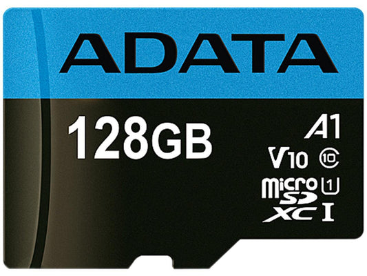 ADATA 128GB Premier microSDXC UHS-I / Class 10 V10 A1 Memory Card with SD Adapter, Speed Up to 100MB/s (AUSDX128GUICL10A1-RA1)