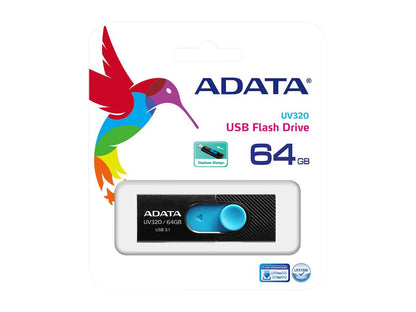 ADATA 64GB UV320 USB 3.1 Flash Drive (AUV320-64G-RBKBL)